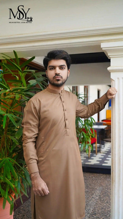 Shalwar Kurta - Coffee Brown - Open Market Pakistan