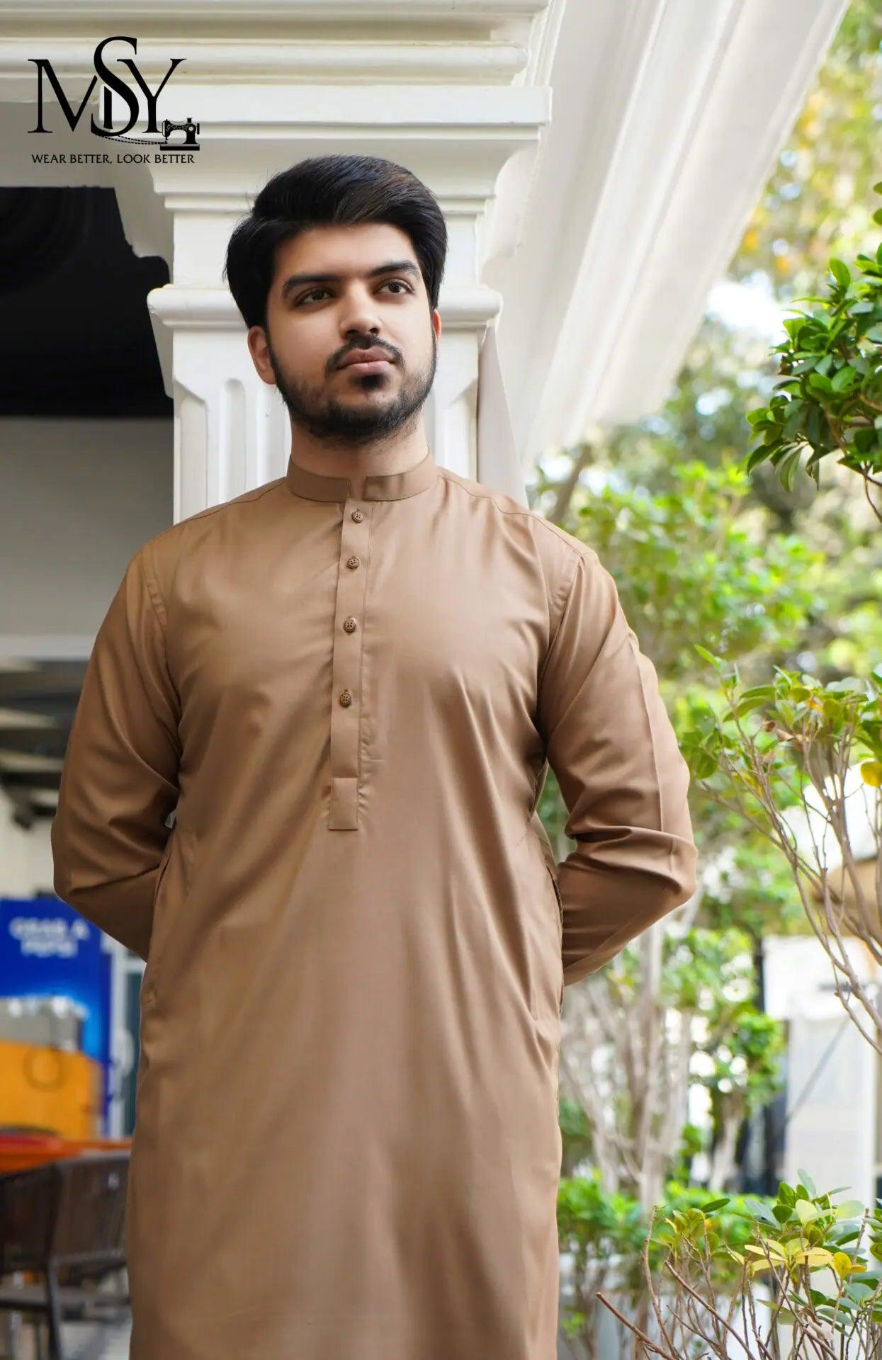 Shalwar Kurta - Coffee Brown - Open Market Pakistan