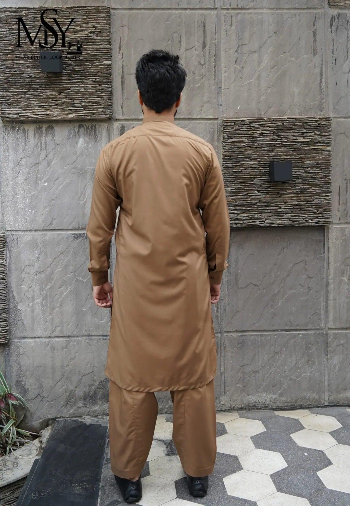 Shalwar Kurta - Coffee Brown - Open Market Pakistan