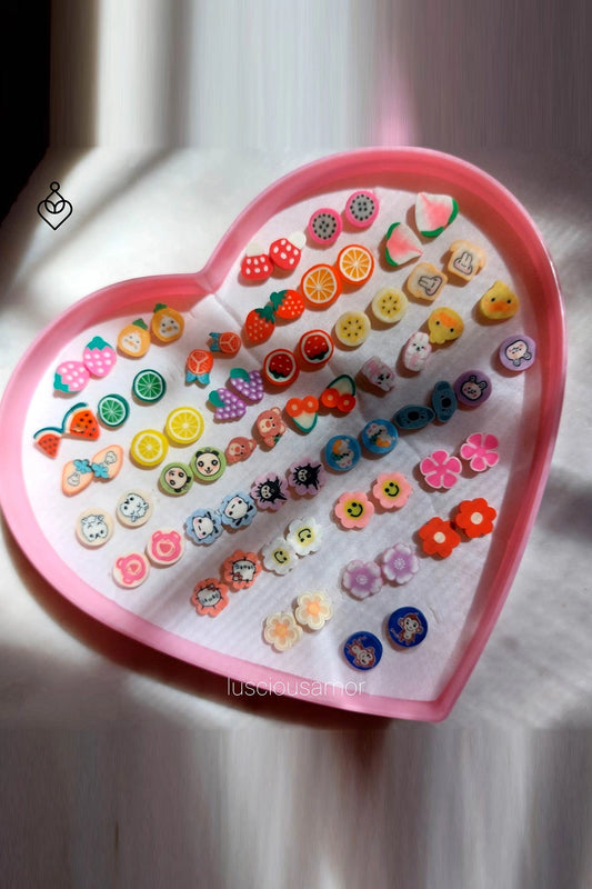 Fruits and Flower shape studs LA001