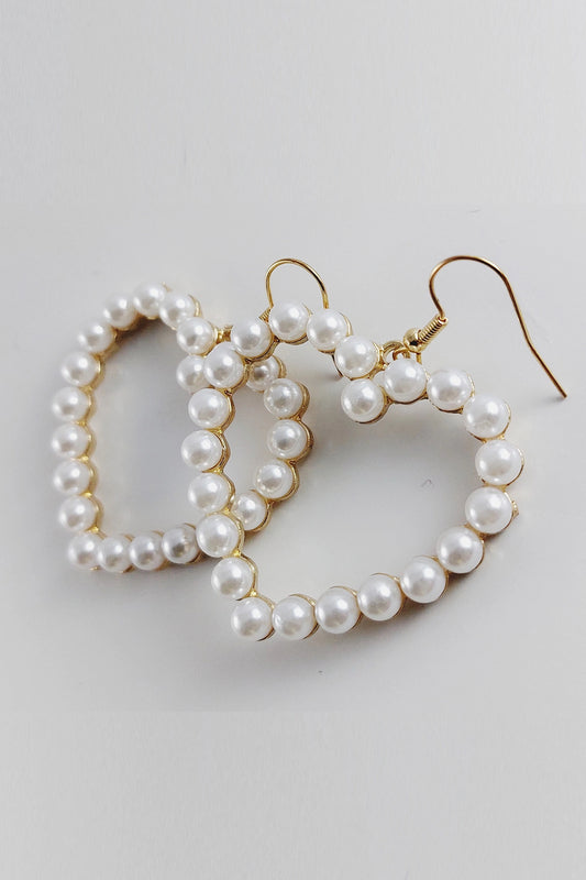 Heart shape pearls earrings LA001-6