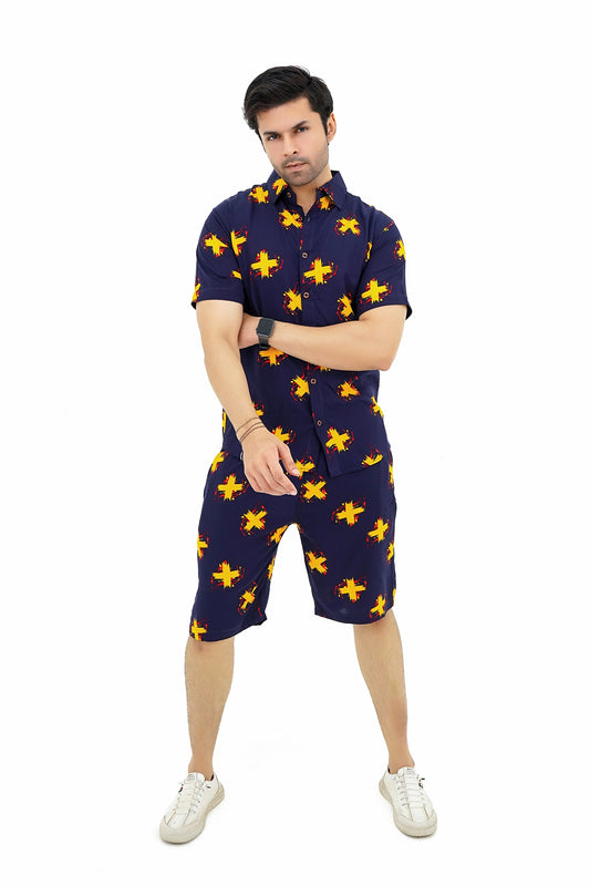 Islander Sunny Isles Shirt & Shorts Set For Men(A022)