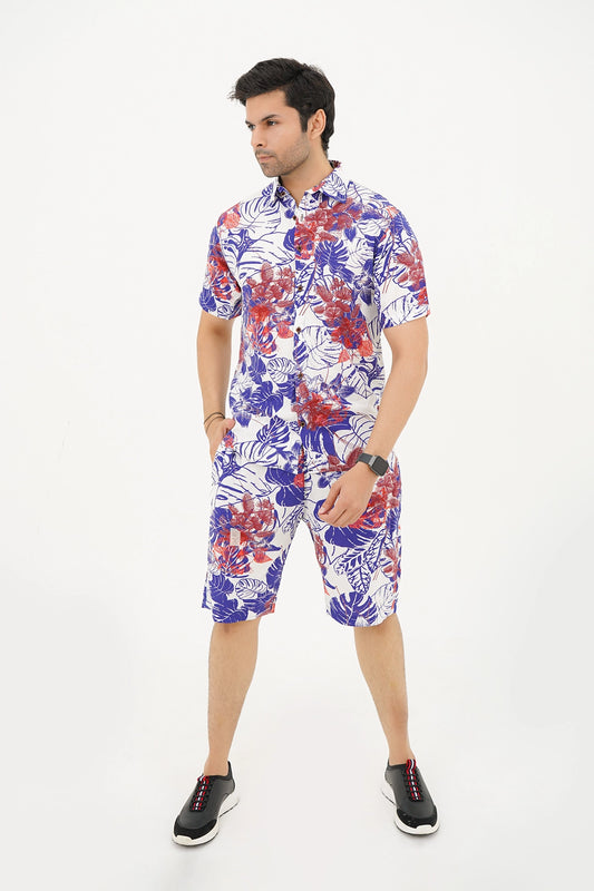 Islander Tropical Mist Shirt & Shorts Set For Men (A005)