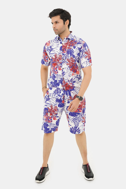 Islander Tropical Mist Shirt & Shorts Set For Men (A005)