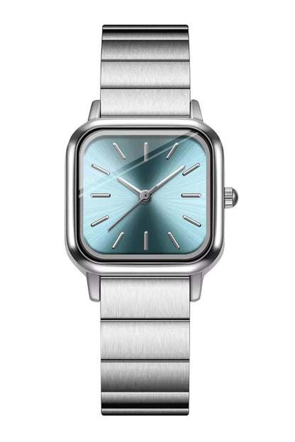 Luxury Stainless Steel Back Geneva Quartz Watch 3Bar Water Resistant Women Watch