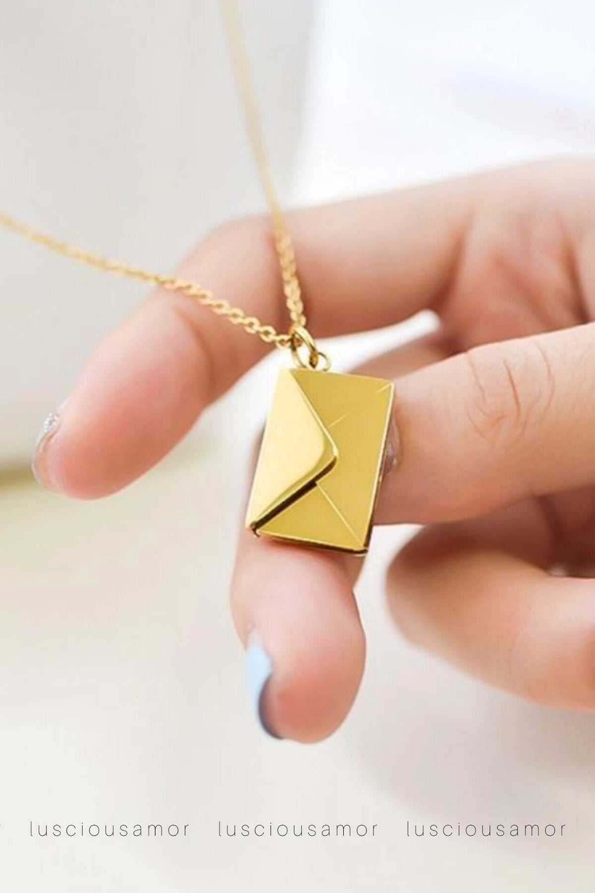 Stainless steel envelop love necklace - LA003