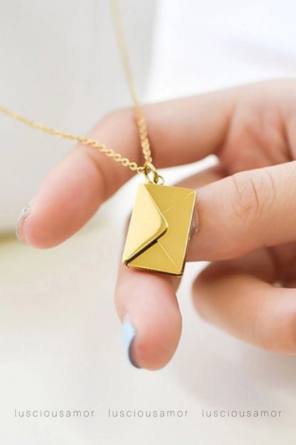 Stainless steel envelop love necklace - LA003