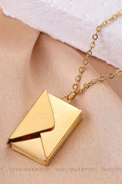Stainless steel envelop love necklace - LA003