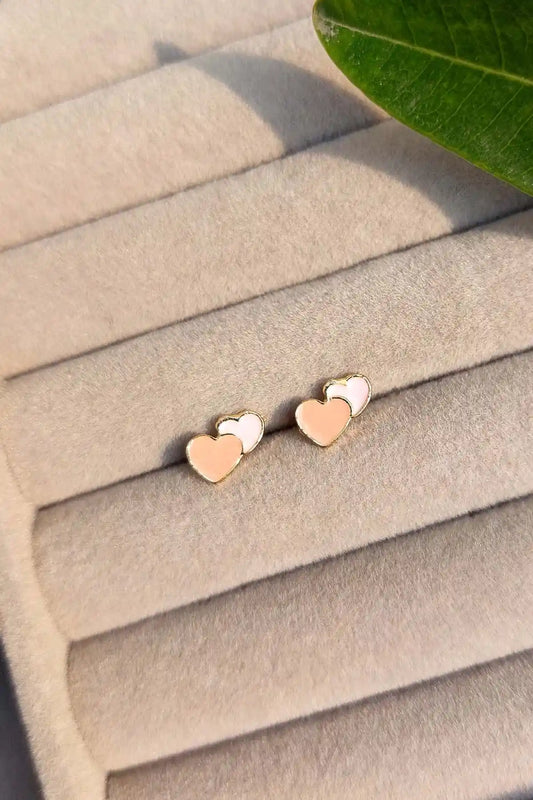 Pink Heart Shape Stainless Steel Studs ST-010