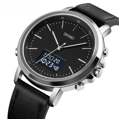Skmei Men’s Fashion Digital Watch Analog Leather Multifunctional Waterproof Men’s Watch  | Skemi Men Digital Analog Watch