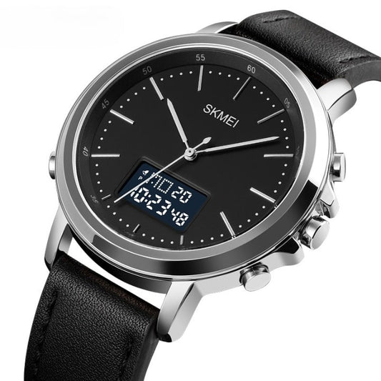 Skmei Men’s Fashion Digital Watch Analog Leather Multifunctional Waterproof Men’s Watch  | Skemi Men Digital Analog Watch