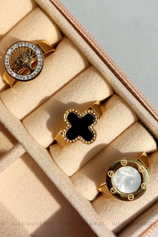 Gold plated stainless steel rings LA002