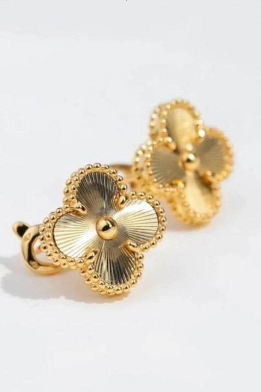 Clover Shape Stainless Steel Studs ST-005 Gold