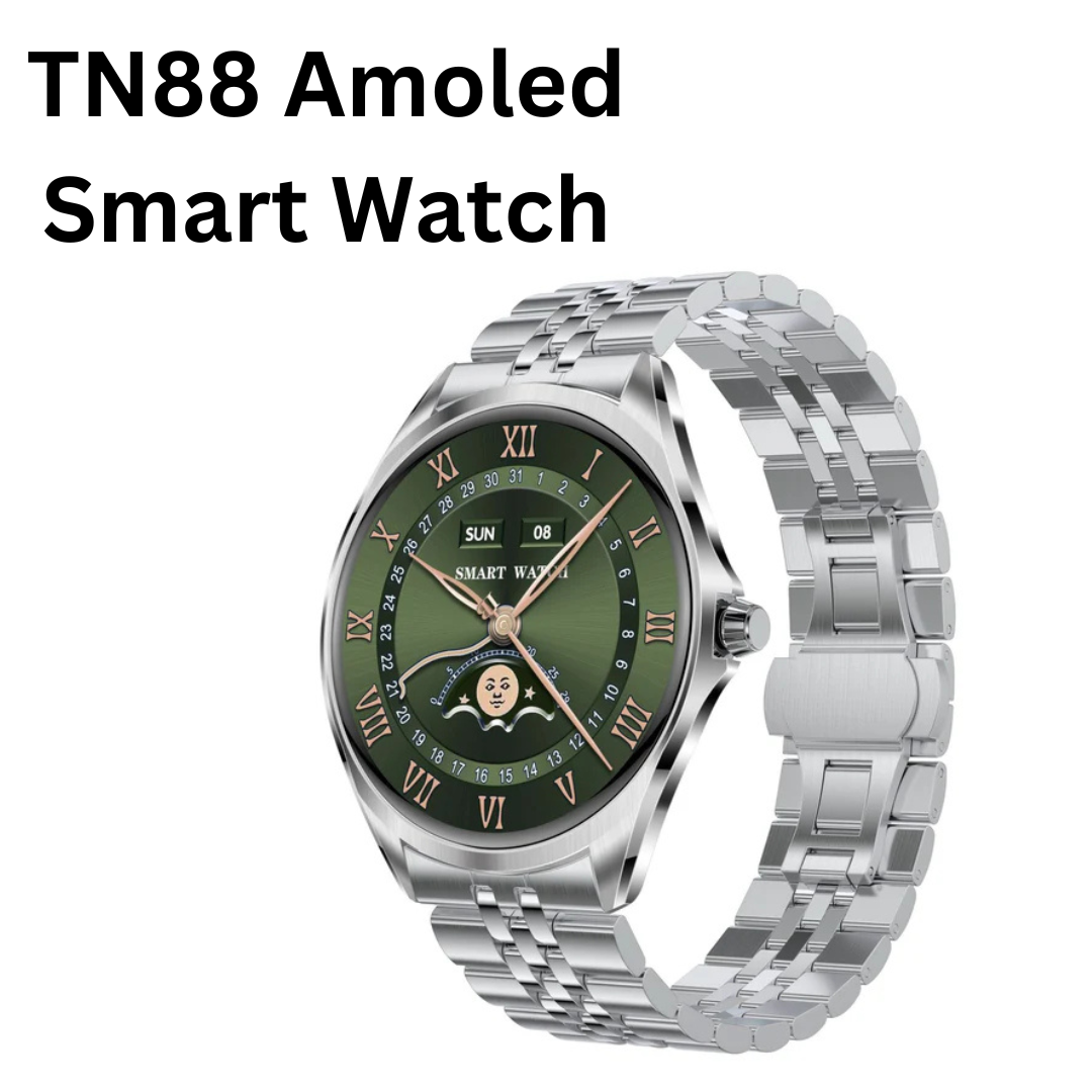 Tn88 Smartwatch Amoled Ultra | Slim Body Stainless Steel Wrist Watch (silver)