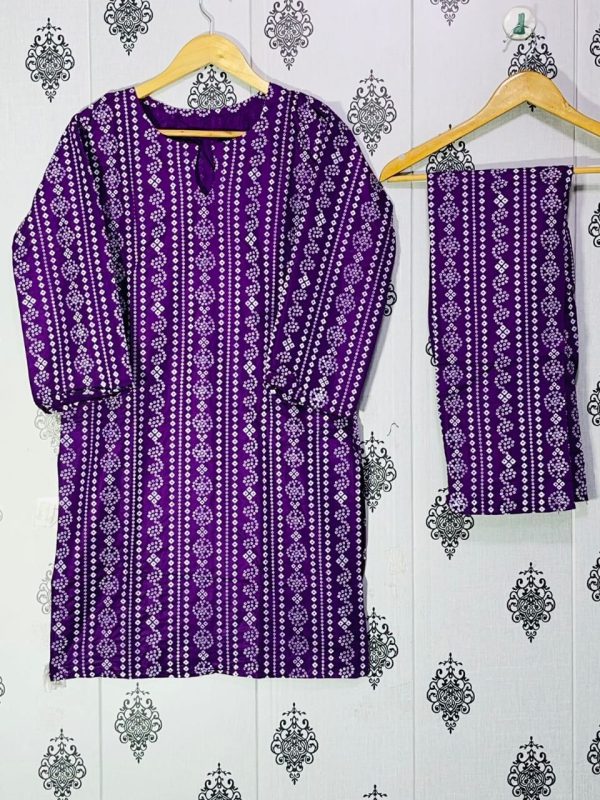 Chunri Print 2pc Dress Stuff: Linen Print For Girls - Open Market Pakistan