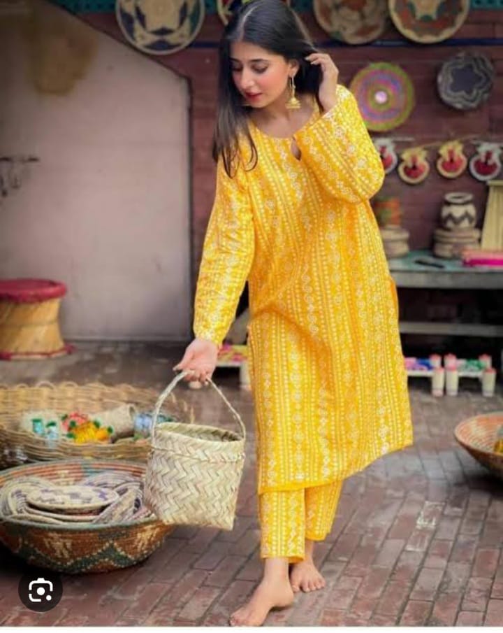 Chunri Print 2pc Dress Stuff: Linen Print For Girls - Open Market Pakistan