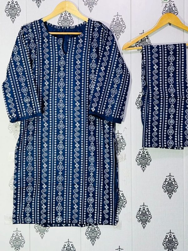 Chunri Print 2pc Dress Stuff: Linen Print For Girls - Open Market Pakistan