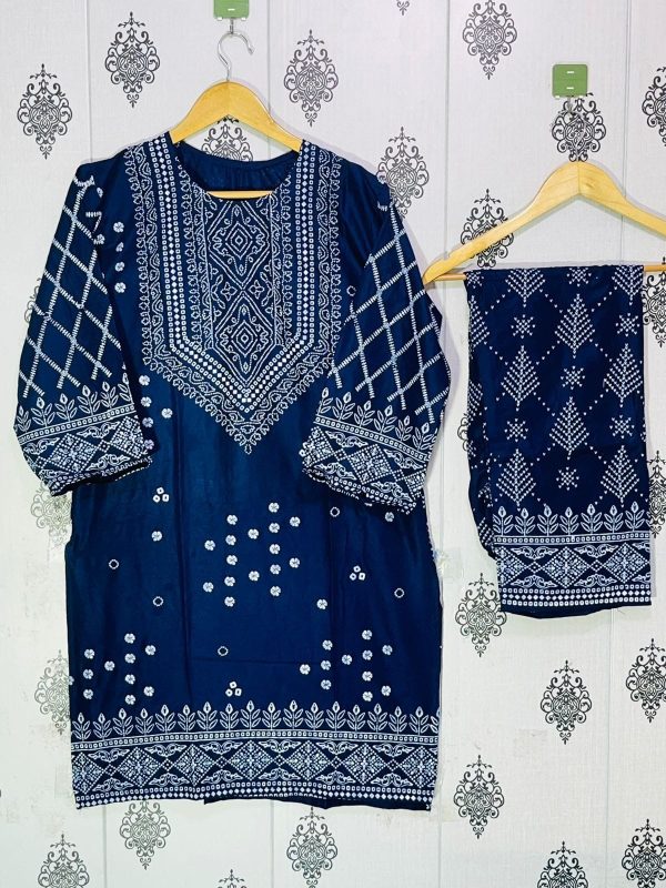 Summer Collection Linen Printed 2pc Dress Ready To Wear For Women - Open Market Pakistan