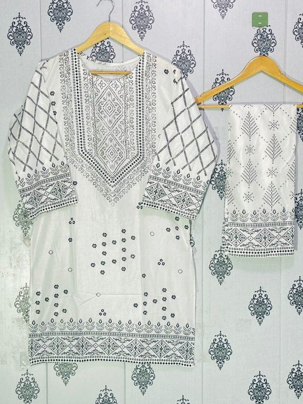 Summer Collection Linen Printed 2pc Dress Ready To Wear For Women - Open Market Pakistan