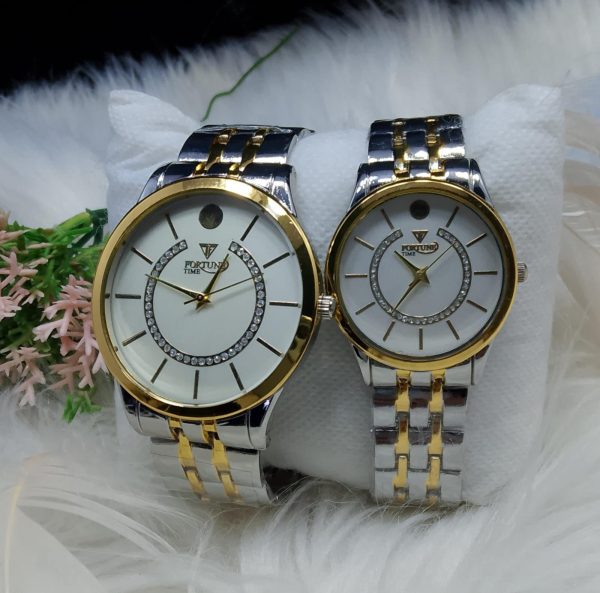 Pack of 2 Couple Watches Fortune Time Couple Watches (Without Box ) - Open Market Pakistan