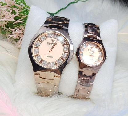 Pack of 2 Couple Watches Luxury Stainless Fortune Time Couple Watches  (Without Box ) - Open Market Pakistan