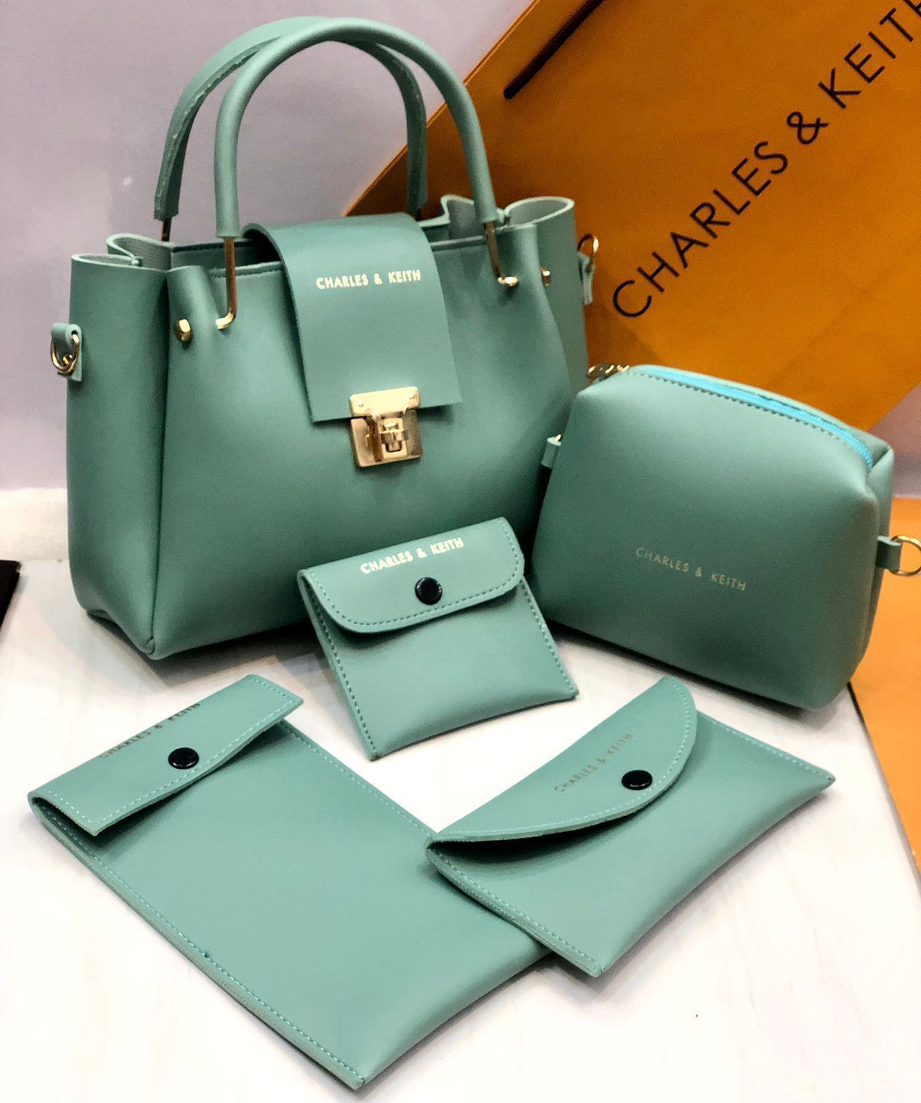 5 Pcs Shoulder Bag Set For Girls Charles & Keith Handbag - Open Market Pakistan