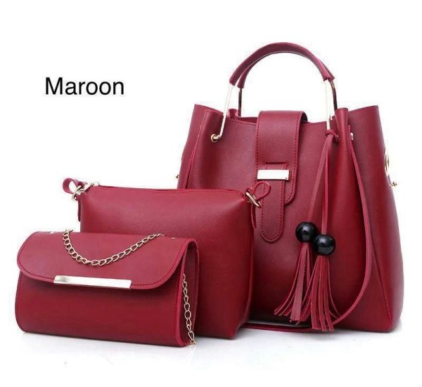 New Collection 3pcs Set Soft Leather Hand Bag - Open Market Pakistan