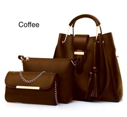 New Collection 3pcs Set Soft Leather Hand Bag - Open Market Pakistan