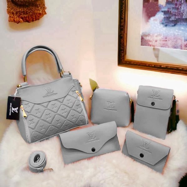 Lv 5 Pcs Bag Set For Girl With Dual Partition - Open Market Pakistan