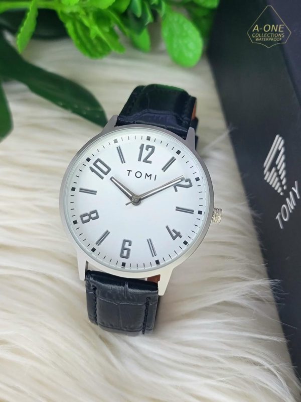 A+ Tomi Stylish Watch Leather Strap Watch - Open Market Pakistan