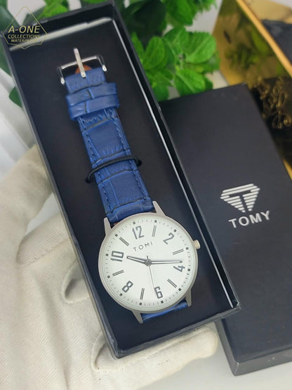 A+ Tomi Stylish Watch Leather Strap Watch - Open Market Pakistan