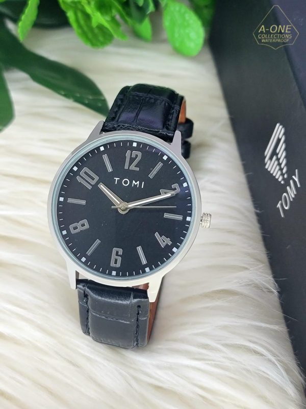 A+ Tomi Stylish Watch Leather Strap Watch - Open Market Pakistan