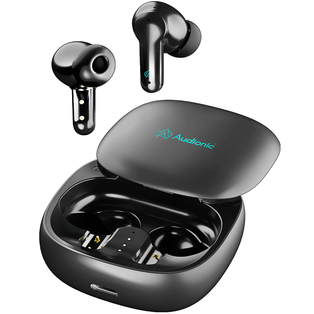 Audionic Airbud 550 (original) Quad MIC ENC Earbuds, Gaming Mode, IPx4 Water Proof TWS Wireless Earbuds With 26 Hour Playtime