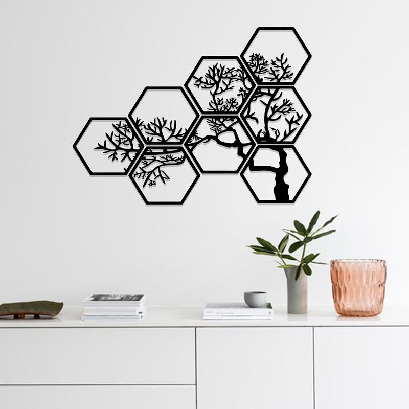 8 Unique Frames Forming Tree-Shaped Acrylic Wall Frame Laser cutting, Stunning in Black & White. - Open Market Pakistan