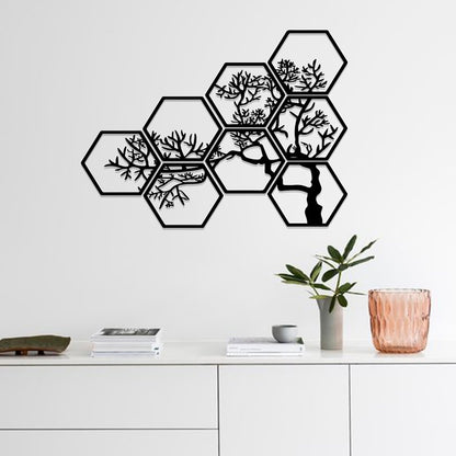 8 Unique Frames Forming Tree-Shaped Acrylic Wall Frame Laser cutting, Stunning in Black & White. - Open Market Pakistan