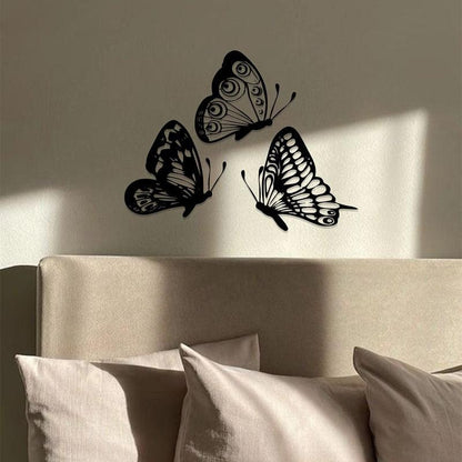 Set of 3 Butterfly-Shaped Acrylic Wall Decor, Infusing Spaces with Elegant Geometry and Black & White Beauty - Open Market Pakistan