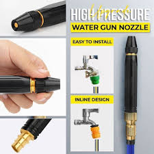 Multifunctional Water Spray gun Nozzle Adjustable Metal High Pressure Car Washing - Open Market Pakistan