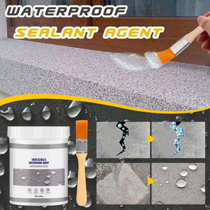 Invisible Waterproof Agent, Super Strong Invisible Waterproof Anti leakage Agent, Instant 300G with brush - Open Market Pakistan