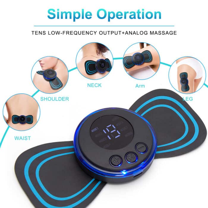 LCD Display EMS Neck Massage Electric Massager Cervical Neck Back Patch 8 Mode Pulse Muscle Stimulator Portable Relief Pain - Open Market Pakistan