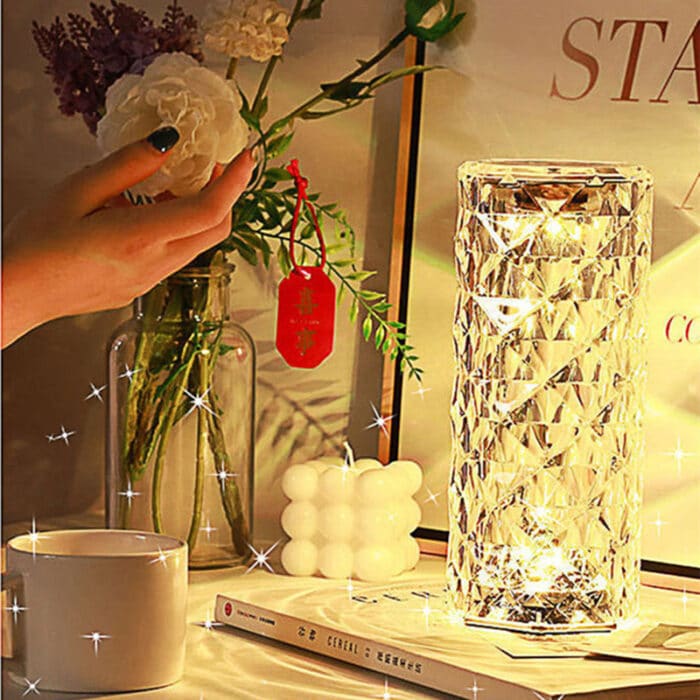 16 Color Daimond Crystal Lamp With Remote LED Crystal Table Lamp - Open Market Pakistan