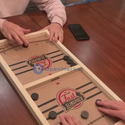 Fast Sling Puck Challenge - Wooden Game Board Large