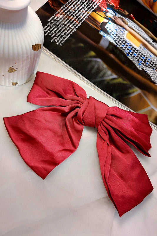 Satin Fabric Bow Hair Clip HC-013