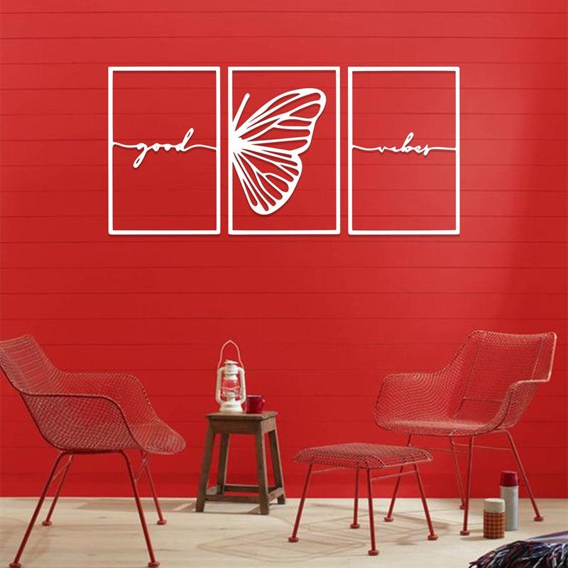 Beautiful Butterfly-Shaped Acrylic Wall Frame Laser Cutting Set of 3 panels. - Open Market Pakistan