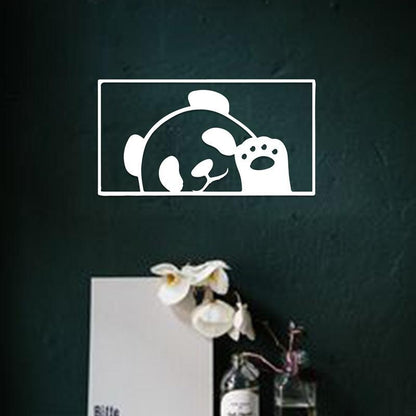 Beautiful Panda-Shaped Acrylic Wall Frame Laser Cutting in Classic Black & White - Open Market Pakistan