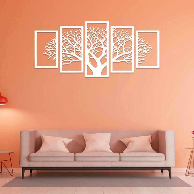 Tree-Shaped Acrylic Wall Frame Laser Cutting with combination of 5 Panels. - Open Market Pakistan