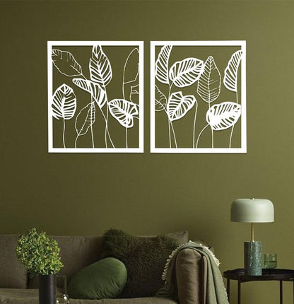 Leaf Art Acrylic Wall Frames Laser Cutting with 2 panels. - Open Market Pakistan