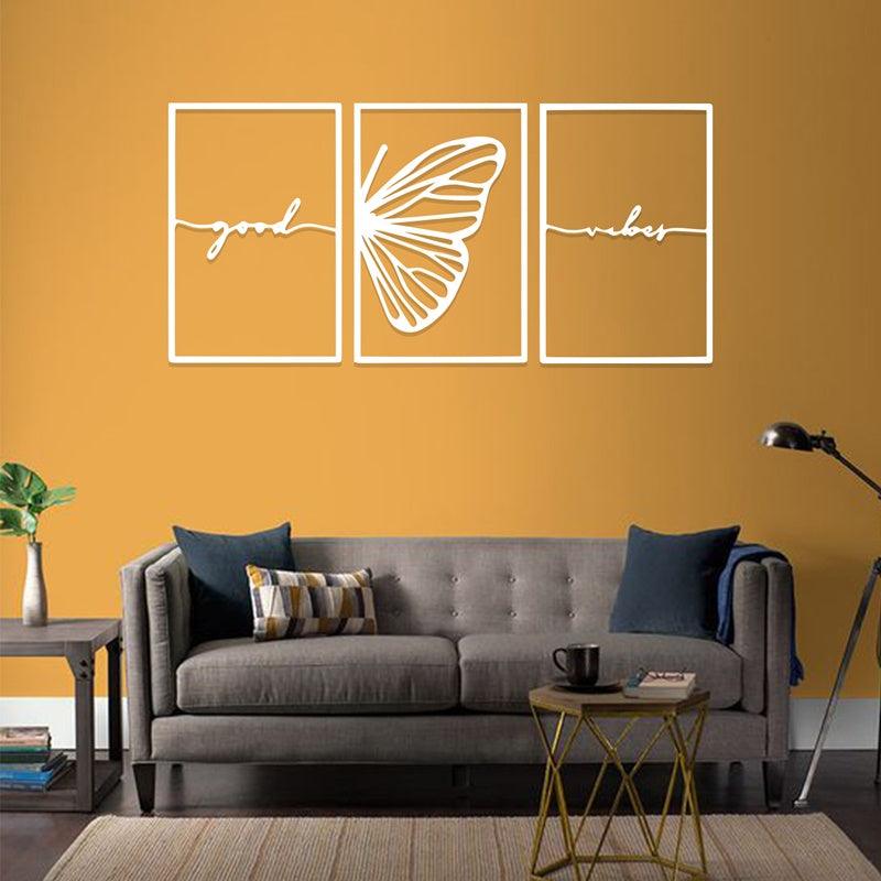 Beautiful Butterfly-Shaped Acrylic Wall Frame Laser Cutting Set of 3 panels. - Open Market Pakistan