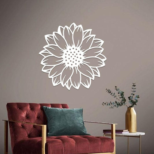 Sunflower-Shaped Acrylic Wall Frame Laser Cutting.