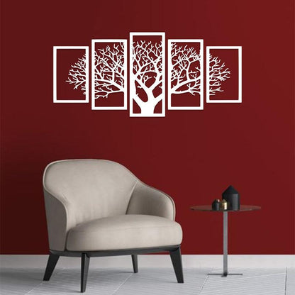 Tree-Shaped Acrylic Wall Frame Laser Cutting with combination of 5 Panels. - Open Market Pakistan