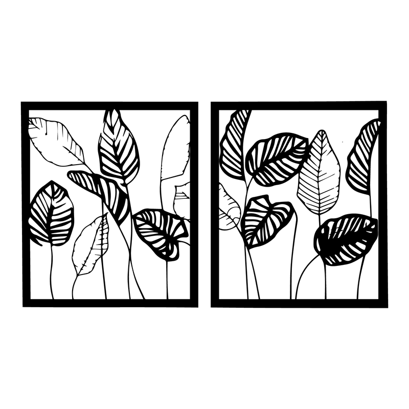 Leaf Art Acrylic Wall Frames Laser Cutting with 2 panels. - Open Market Pakistan